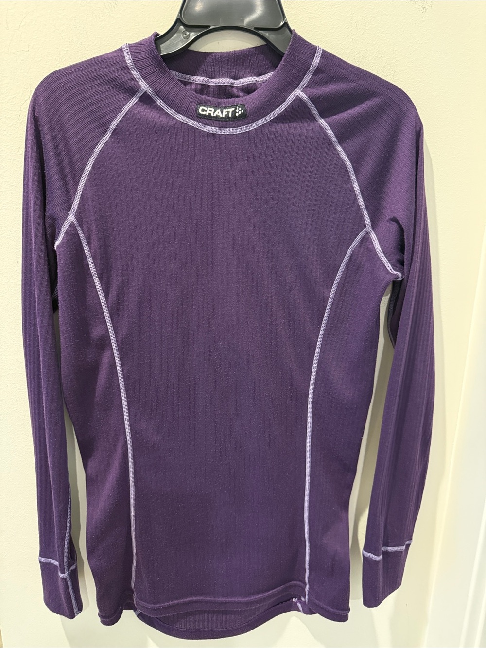 Craft Purple Long Sleeve Thermal Base Layer with Light Purple Stitching size L